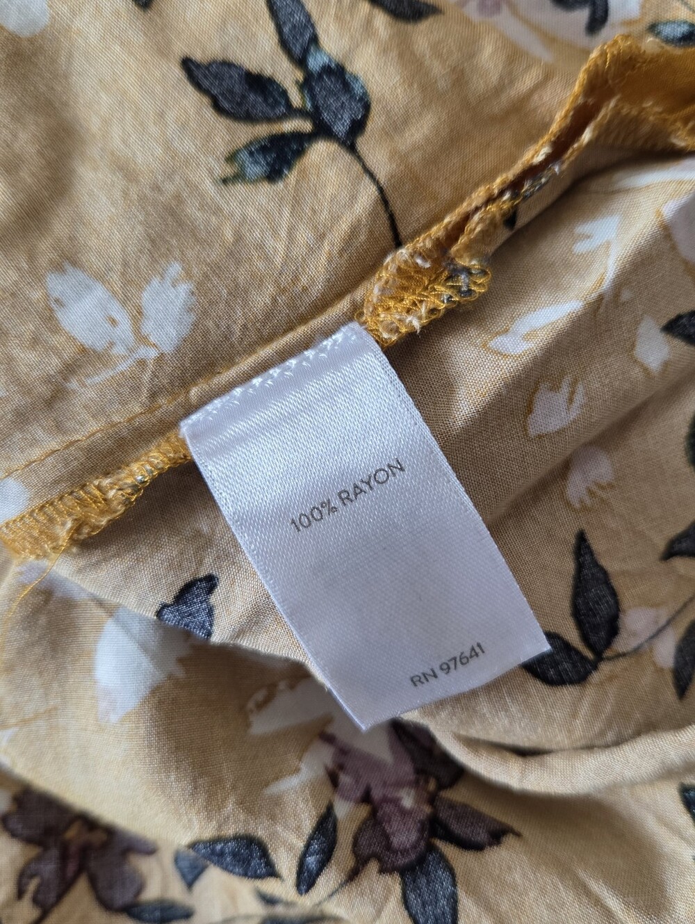 J. JILL XL Women’s Floral V-Neck Blouse in Mustard - Picture 7 of 7